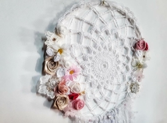 ATRAPASUEÑOS CROCHET con flores ..................20% OFF TRANSFERENCIA.