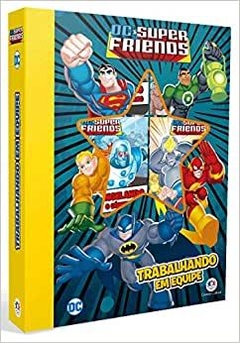 dc super friends - trabalhando em equipe box minilivros