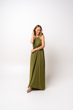 Vestido Ceará Longo Verde-Oliva - comprar online