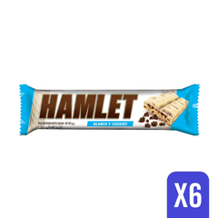 CHOCOLATE BLANCO Y COOKIES HAMLET 45g (6 unidades)