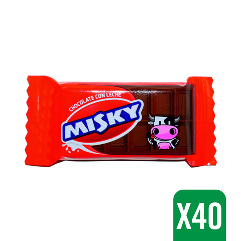 CHOCOLATE LECHE MISKY 8g (40 unidades)