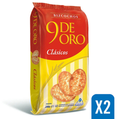 9 DE ORO BIZCOCHO CLASICOS 2 UNIDADES