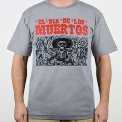 Camiseta El Dia De Los Muertos Cinza Mescla
