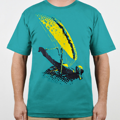 Camiseta Parapente Decolagem Verde Mar