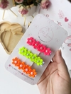 Trio Clips florzinhas neon