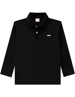 Camiseta Polo Menino 1/3 Preto Milon 