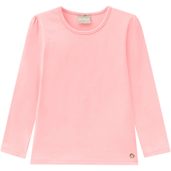 Blusa Bebê Menina Cotton 4 Rosa Jujuba c/ Medalhinha Milon