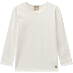 Blusa Infantil Menina Cotton 4 Off White c/ Medalhinha (tam 4-10) Milon