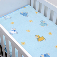 Cobertor infantil pelo alto carneirinhos azul (90 x 1,10 m) Jolitex Ternille