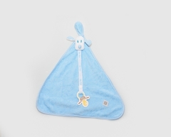 Naninha Blanket Atoalhado Listrados Baby Azul Zip Toys