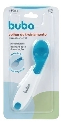 Colher de Treinamento Curvada Termossensível Azul Buba