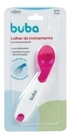 Colher de Treinamento Curvada Termossensível Rosa Buba