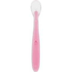 Colher de Silicone Baby Rosa +6m Buba