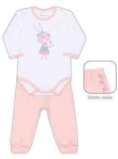 Conjunto saruel de body bebê (RN/GG) coelhinha campestre Dedeka