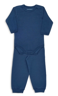 Conjunto Body Ribana Azul Marinho Bebê Dedeka