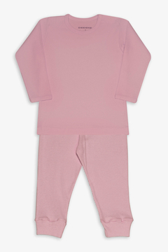 Conjunto De Body Canelado 1/3 Rosa Retrô Infantil Dedeka