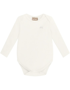 Body De Cotton Menina 1/3 Off  White Milon