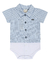 Conjunto Body/Short Menino Oxford Chic P/EG Azul Anjos Baby - Variedade para Gestante e Bebê | Qualidade | A Pílula Falhou