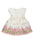 Vestido Crepe M/2 Off White Com Estampa De Flores Anjos Baby