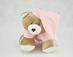 Meu Primeiro Puppet Travesseiro de Bebe Urso Nino Rosa - Zip Toys