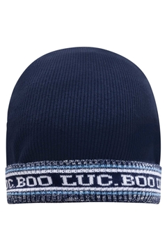 Gorro infantil em ribana canelada azul marinho Luc.Boo