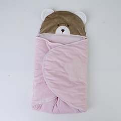 Cueiro Swaddle Ursinho Nino Rosa  Zip Toys