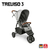 Carrinho de Bebê Treviso 3 Woven Grey c/ Couro ABC Design