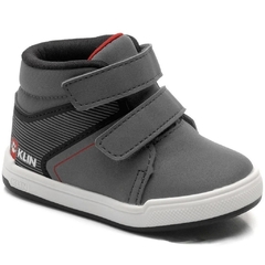  Bota Flyer Baby Prteo/Grafite/Vermelho Klin 