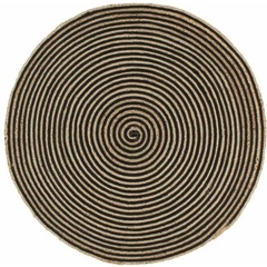Alfombra circular yute y negro 0,60 diametro