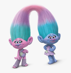 TROLLS PERSONAJES CORRUGADO PLOTEADO CETIM, CHENILLE