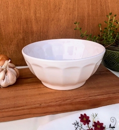 Bowl Mediano Facetado Ceramica Blanco - comprar online