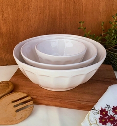 Bowl Mediano Facetado Ceramica Blanco - tienda online
