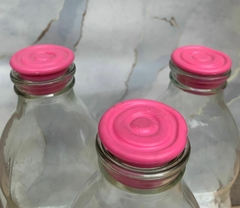 Imagen de Botella X 4 Unid De Vidrio Con Tapa 1 Litro Jugo Agua