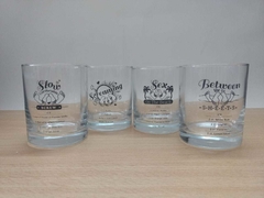 Set X 4 Vasos Vidrio Decorados Tragos - comprar online