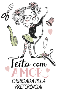 CARTÃO - FEITO COM AMOR. OBRIGADA PELA PREFERÊNCIA - COSTURA ATELIÊ - comprar online