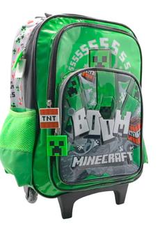 Mochila C/Carrito 18 Minecraft Escolar Grande