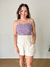 Cropped Malu dupla face Floral Azul