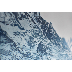 Rafael Kenji gravura em metal paisagem montanha patagonia bode cranio azul alquimia