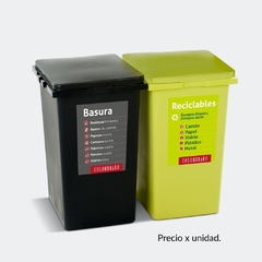 Recipiente Adosable con Tapa Plana 60 Lts. Plástico Colombraro