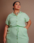 VESTIDO LINHO CHEMISE HORTÊNCIA VERDE ÁGUA - 51221 - Morena Tropical | All Curves | Plus Size