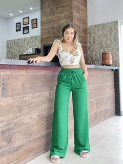 Calça pantalona verde