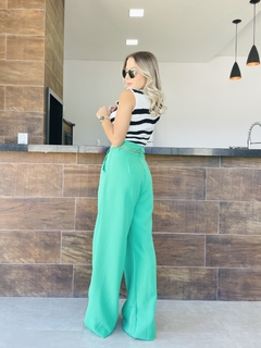 Calça Wide leg Alfaiataria verde bandeira - loja online