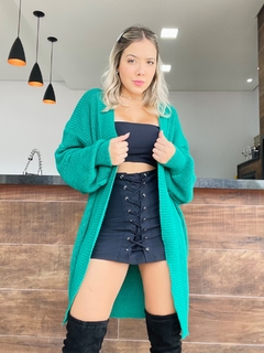 Cardigan tricot Becky verde - comprar online