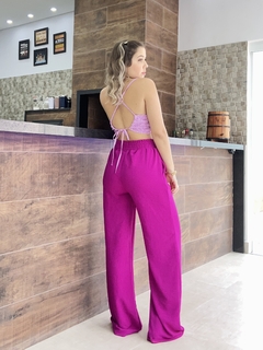 Calça pantalona fúcsia - comprar online