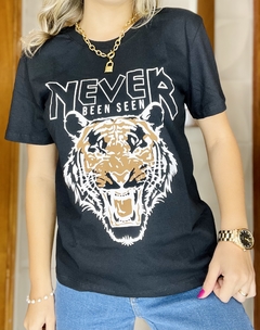 T-shirt algodão Tiger preta - comprar online