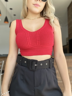 Cropped Nathalia vermelho na internet