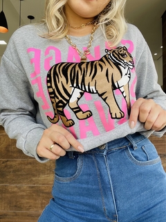 Cropped moletom flanelado tiger - comprar online