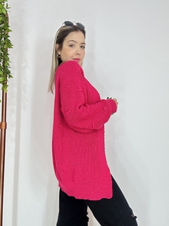 Cardigan tricot Becky pink hot - comprar online