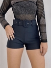 shorts poliamida com cinto preto