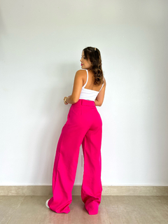 Calça wide leg alfaiataria pink - comprar online